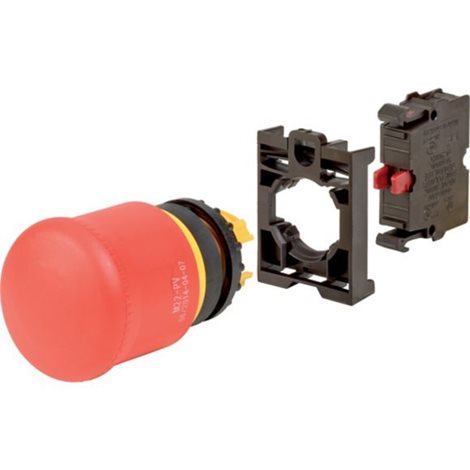 M22-PV-K01-BVP Tlačítko nouzového zastavení, uvolnění vytažení, bez prosvětlení, červená, Ø38mm, 1V