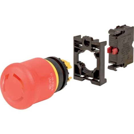 M22-PVT-K01-BVP Tlačítko nouzového zastavení, uvolnění otočením, bez prosvětlení, červená, Ø38mm