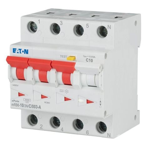 mRB6-10/3N/C/003-A Chránič s nadproud.ochranou, Ir=250A, typ A, 3+N, 6kA, char C, In=10A, 