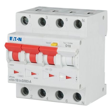mRB6-10/3N/D/003-A Chránič s nadproud.ochranou, Ir=250A, typ A, 3+N, 6kA, char D, In=10A, 