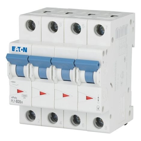 PL7-B20/4 Jistič PL7, char B, 4-pólový, Icn=10kA, In=20A