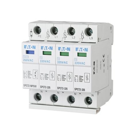 SPCT2-385-3+NPE Svodič přepětí třídy T2 (II, C), modulový, TN-S,TT; 3+Npól, Un=385V