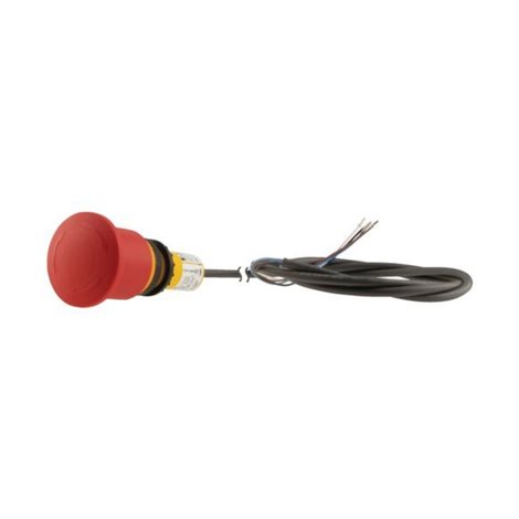 C22-PVT45P-K02-P62 Kompaktní tlačítko nouzového zastavení, 45mm, otočná, 2V, kabel 1m