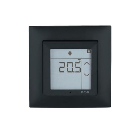 CPAD-00/199 RF dotykový pokojový termostat 0-40°C s vlhkoměrem 10-95% teplo.vstup, komplet s rámečke