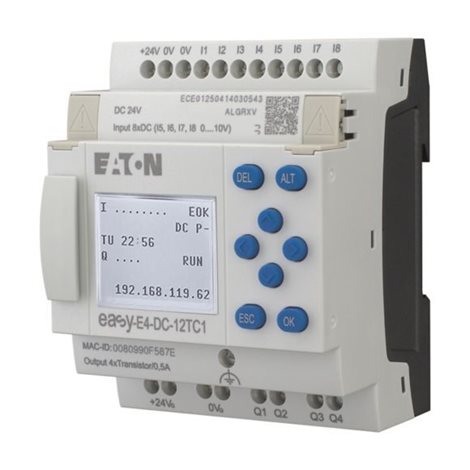 EASY-E4-DC-12TC1 Řídicí relé easyE4 s displejem, 24V DC, 8 vstupů, 4 tranzistorové výstupy