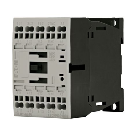 DILM9-01(24VDC)-PI Výkonový stykač 9A/4kW AC-3, 22A AC-1, 3pól+1V, Push-In svorky, Uc=24V DC