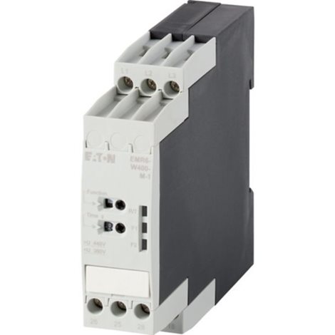 EMR6-W400-M-1 Relé pro kontrolu fází, Us=400V AC, fixní meze Umin=360V Umax=440V, 2 přep. kont.