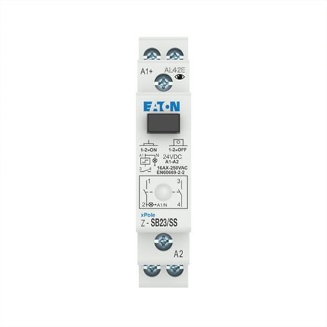 Z-SB23/SS Impulsní relé, tlačítko+LED, 24V DC, 2zap. kontakty, 16A