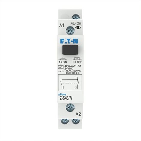 Z-S48/W Impulsní relé, tlačítko, 48V AC / 24V DC, 1přep. kontakt, 16A