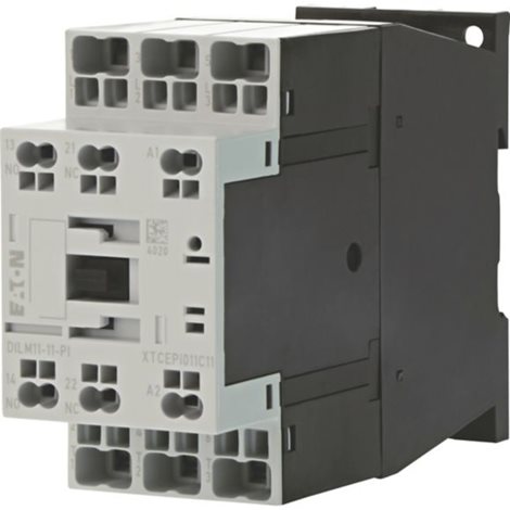 DILM11-11(RDC24)-PI Výkonový stykač 11A/4kW AC-3, 40A AC-1, 3pól+1z1v, Push-In svorky, Uc=24V DC