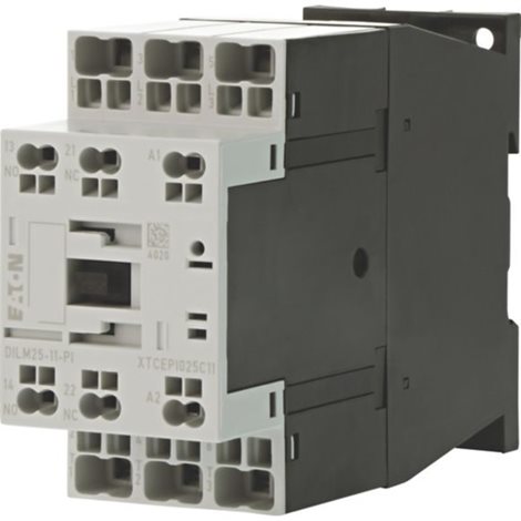 DILM25-11(RDC24)-PI Výkonový stykač 25A/11kW AC-3, 45A AC-1, 3pól+1z1v, Push-In svorky, Uc=24V DC