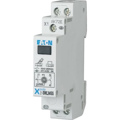 Z-SWL24/SS Vypínač se světelnou signal. LED, 2zap kontakty