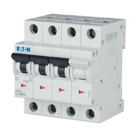 FAZ-C16/3N Jistič FAZ, char C, 3+N-pólový, In=16A, Icu=15kA (ČSN EN 60947-2)