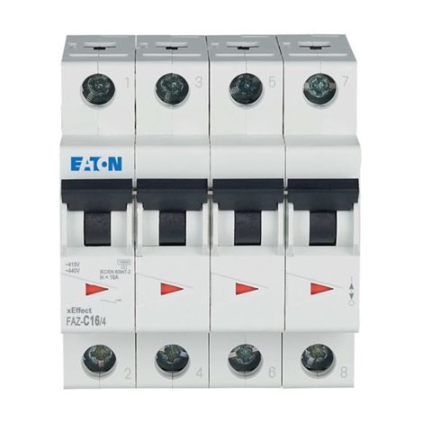 FAZ-C16/4 Jistič FAZ, char C, 4-pólový, In=16A, Icu=15kA (ČSN EN 60947-2)