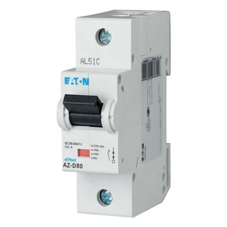 AZ-D80 Jistič AZ, char D, 1-pólový, In=80A, Icu=20kA (ČSN EN 60947-2)
