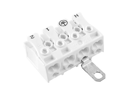 Svorkovnice SLK 3/4 E-SCHR (N-E-1-2) pro svítidla, bezšroubová, PC, bílá /88167530 3