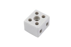 AK 2/6 A - BI, 2pól. Svorkovnice keramická 2x6mm2, 32A, T300, porcelánová (bílá) /3700401