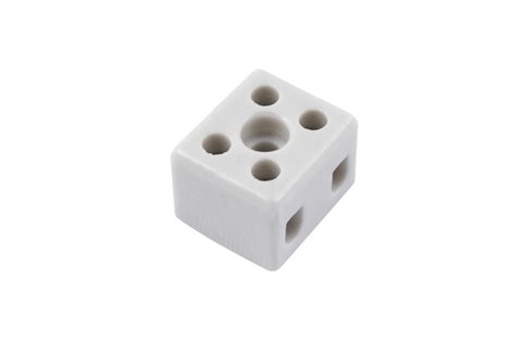 AK 2/6 A - BI, 2pól. Svorkovnice keramická 2x6mm2, 32A, T300, porcelánová (bílá) /3700401