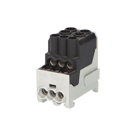 Blok pro rozdělení fází UVB 100 L S, 1pól., 101A, AL/CU, 1000V, černý, na DIN 1