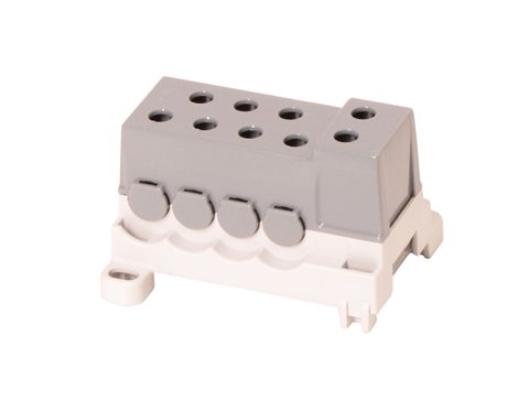 Blok pro rozdělení fází PVBS 250-7, 1pól., AL/CU, 250A, 690V, šedý, na DIN/panel 1