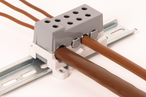 Blok pro rozdělení fází PVBS 250-7, 1pól., AL/CU, 250A, 690V, šedý, na DIN/panel 5