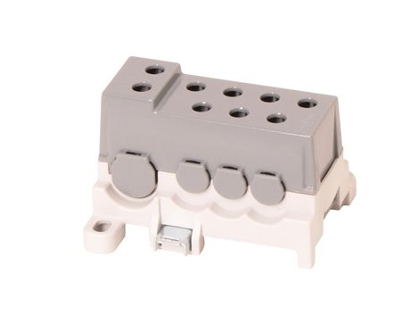 Blok pro rozdělení fází PVBS 250-7, 1pól., AL/CU, 250A, 690V, šedý, na DIN/panel 6