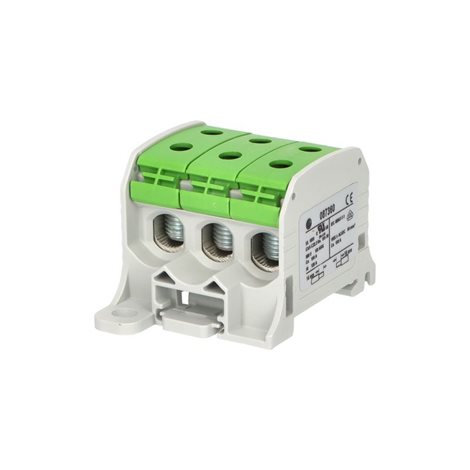 Svorka univerzální RKA 50 1/6 PE, 150A, 1pól. (6x vstup), AL/CU, zelená, na DIN/na panel 4
