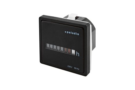 Počítadlo provoz. hodin PALADIN BW 40.28, 230V, 50Hz, černé, do PANELU, s rám., 55x55mm