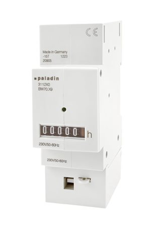 Počítadlo provoz. hodin PALADIN 311280 (BW 70.89), 230V, 50Hz, 2mod., šedé, na DIN lištu