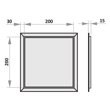 LP 2020U hliníková revizní dvířka do sádrokartonu 200x200 mm 1