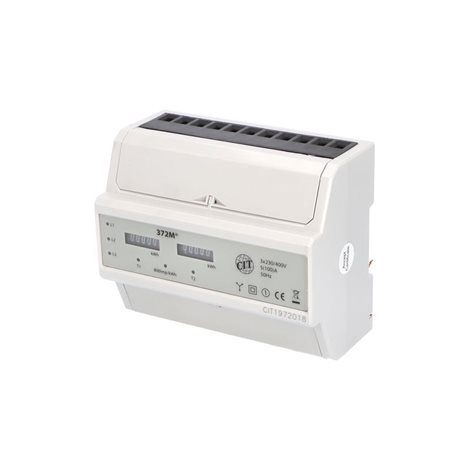 Elektroměr EDIN 372M, 100A, 7mod., mechanická číselník, 3-fáz., 2-tar., podružný