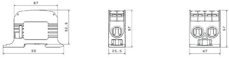 Svorka univerzální RKA 95 L S, 232A, 1pól., AL/CU, černá, na DIN/na panel 3