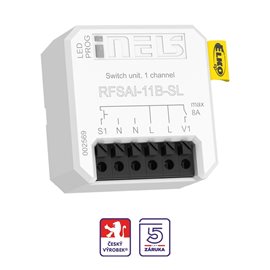 RFSAI-11B-SL Spínací RF aktor 1 -kanálový bezšr. svorky funkce ZAP/VYP. vstup pro ext. tl