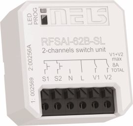 RFSAI-62B-SL Spínací RF aktor 2 -kanálový bezšr. svorky multi-funkční vstupy pro ext. tl