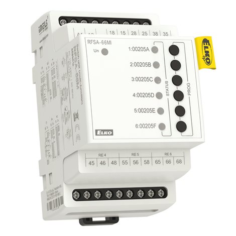 RFSA-66MI/230V Spínací RF aktor 6 -kanálový s integrovanou anténou na DIN