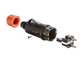 Vidlice 1165 IP54/250V/16A - domovní, plastová, černá, robustní