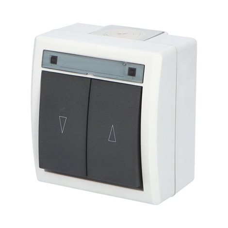 ATLAS 2K IP55 Spínač žaluziový č.1/0+1/0, šedý
