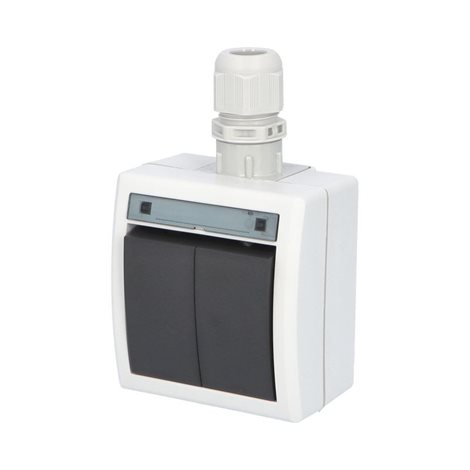ATLAS 2K IP65 Spínač sériový č.5 s vývodkou M20, na povrch, šedý 2
