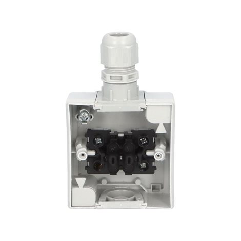 ATLAS 2K IP65 Spínač žaluziový č.1/0+1/0 s vývodkou M20, na povrch, šedý 2