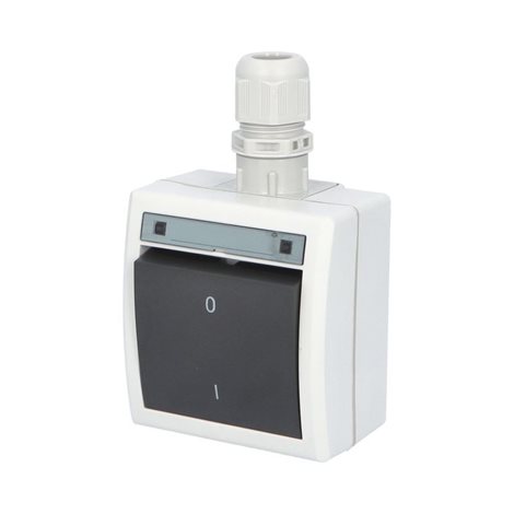 ATLAS 2K IP65 Spínač dvoupólový č.2 s vývodkou M20, na povrch, šedý 1