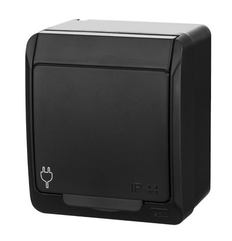 GALATEA IP44 Zásuvka 2P+PE SCHUKO (černá)