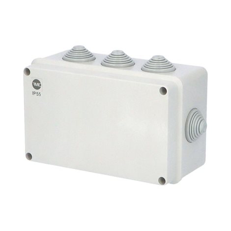 Krabice SolidBOX 68072 IP55, 198x139x82mm, plné víko, stupňovité vývodky (8x)