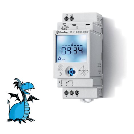 126182300000 Hodiny spínací, el., 1P/16A, 230V AC, TP, NFC