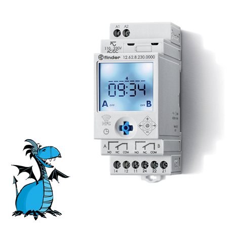 126282300000 Hodiny spínací, el., 2P/16A, 230V AC, TP, NFC