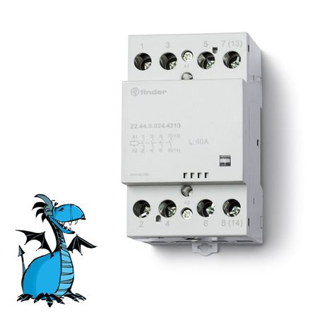 224400244310 Stykač inst., 4Z/40 A, 24 V AC/DC, MI, AgSnO2