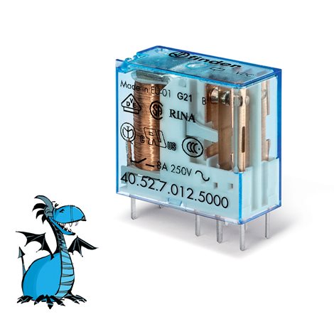 405270125000 Relé, DIN/PS, 2P/8A, 12V DC, citl., Au