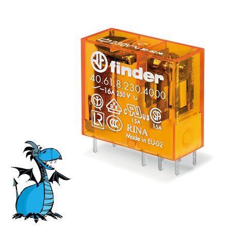 406182304000 Relé, DIN/PS, 1P/16A, 230V AC, AgSnO2