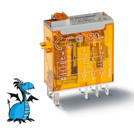 465282305040 Relé prům.min., DIN, 2P/8A, 230V AC, MA_MI, Au