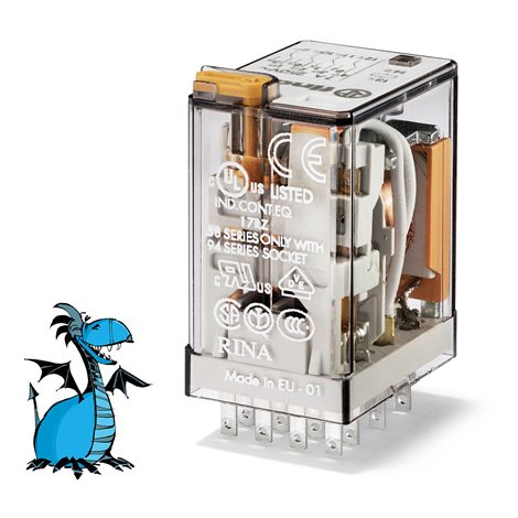 553480120040 Relé prům.min., DIN, 4P/7A, 12V AC, MA+MI