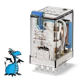 553490120040 Relé prům.min., DIN, 4P/7A, 12V DC, MA+MI